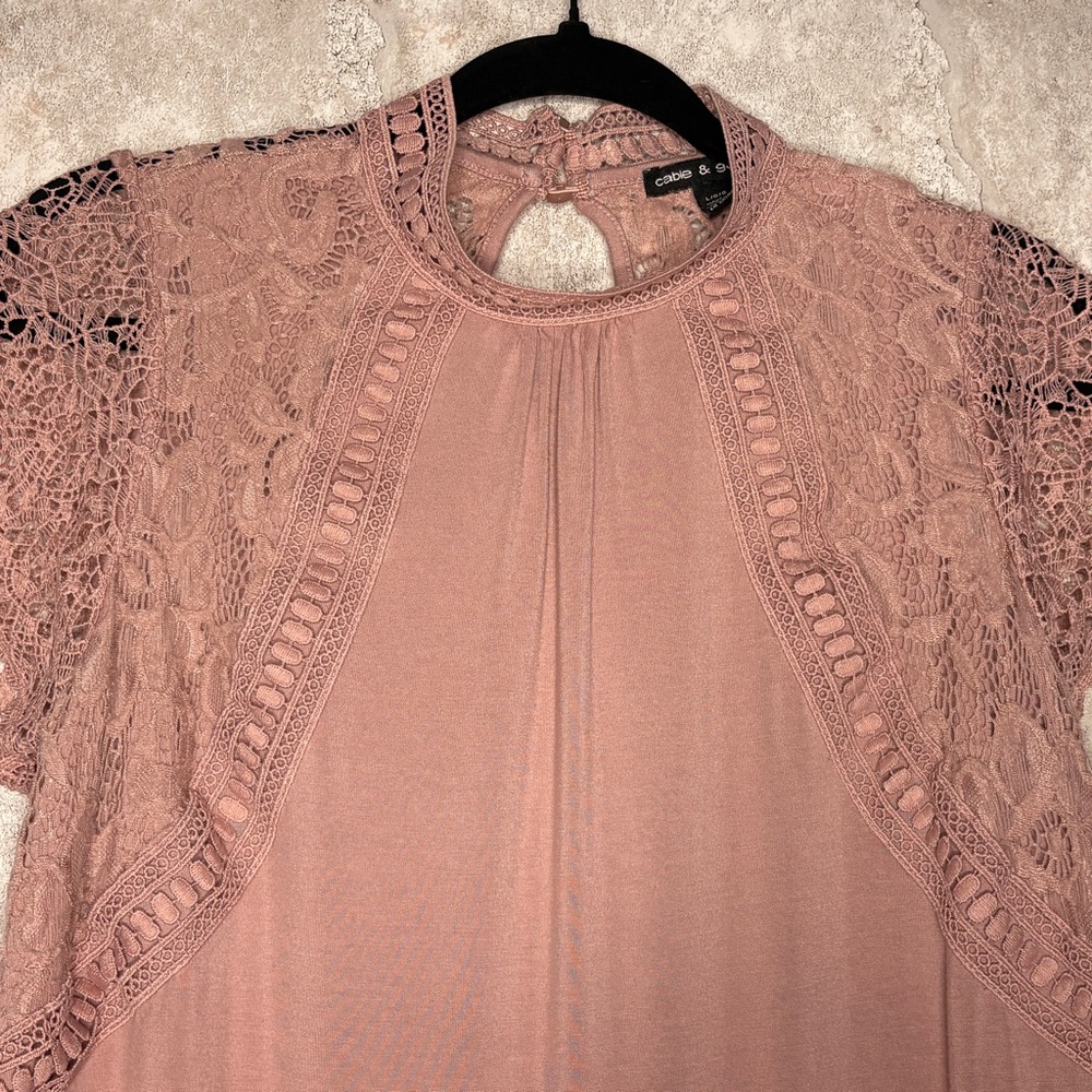 Cable & Gauge Lace-Inset Blouse | Business in the Front, Fancy Everywhere 💅🏻✨ - Picture 2 of 8